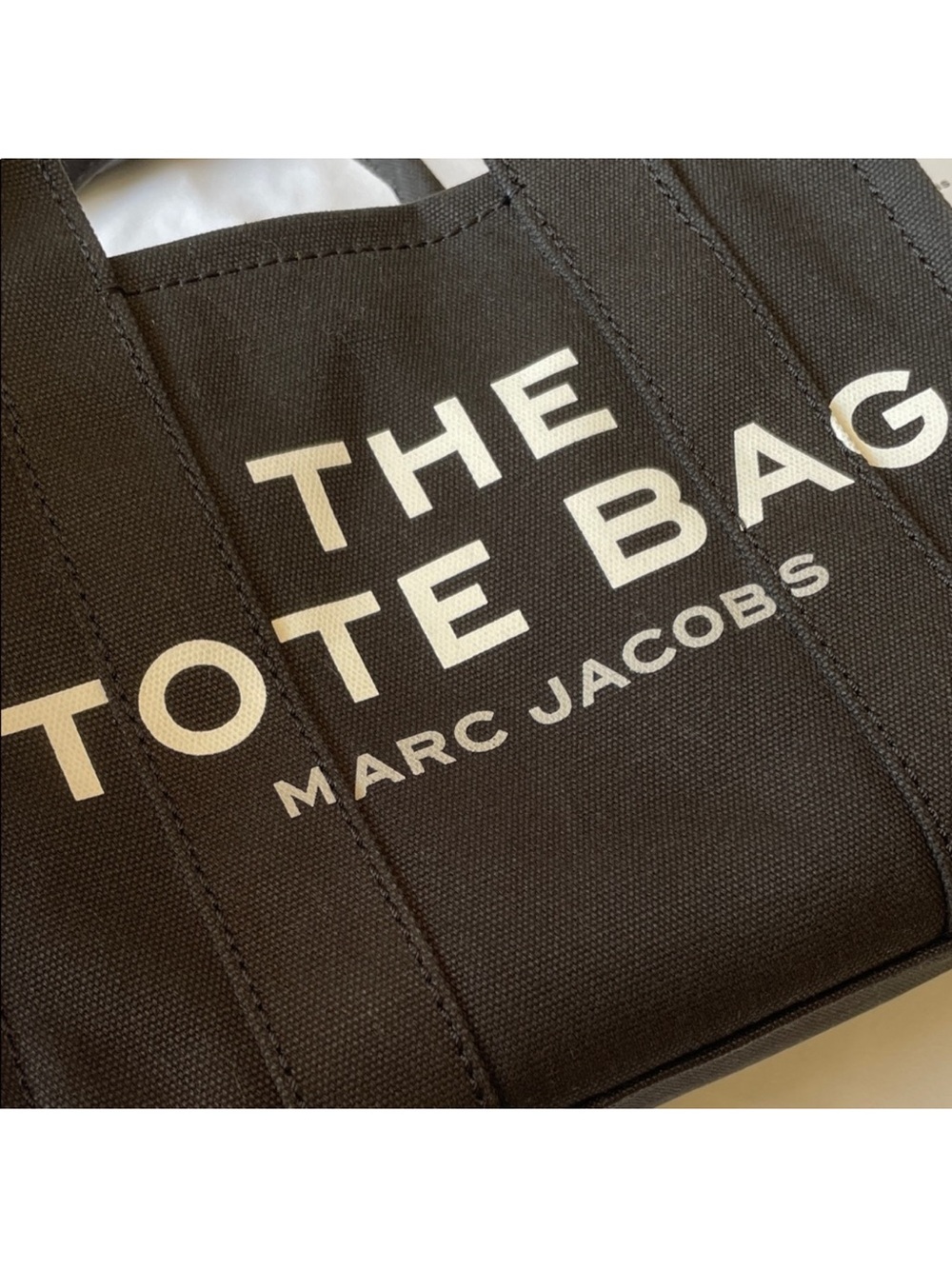 Marc Jacobs Black Canvas 'The Tote Bag' Mini Tote JLN! - Picture 2 of 10